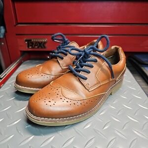 Cole Haan Boys Size 1 Brown Harrison Wingtip Brogue Oxford Shoes CHS10004